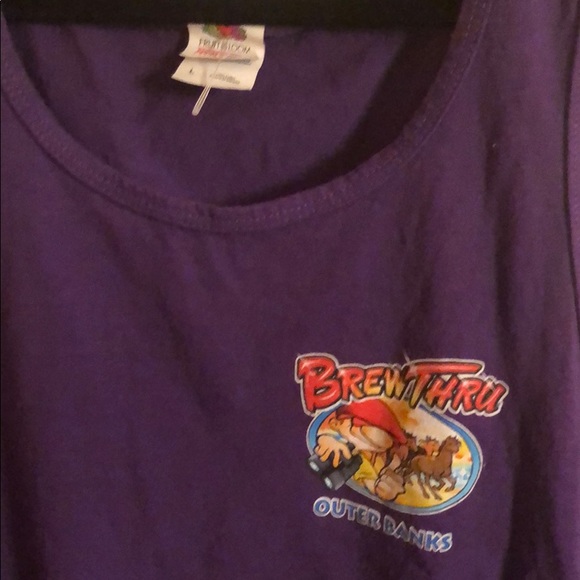 Fruit Of The Loom Brew Thru Outer Banks Mens Tank Top Size Large Purple - Picture 1 of 4
